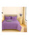 Pucioasa Set Husă de Pilotă Dublă cu 2 Fețe de Pernă & 1 Cearsaf 200x230 Violet