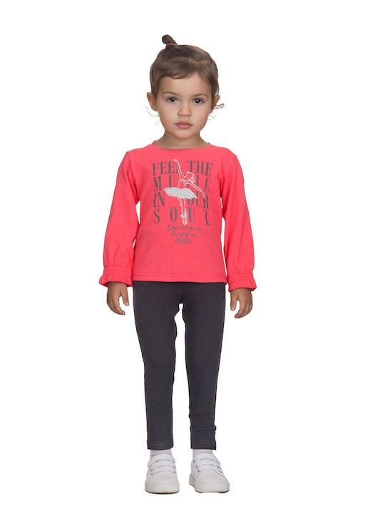 Joyce Kids' Set with Leggings Winter 2pcs Pink