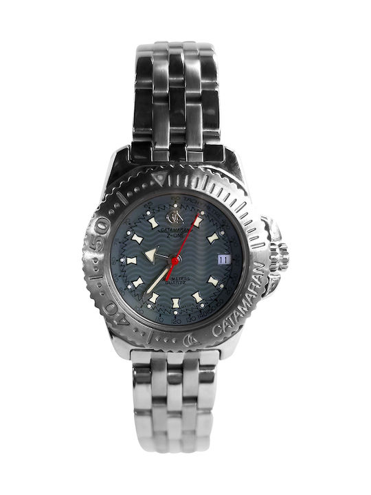 Catamaran Men's Watch Battery with Silver Metal Bracelet