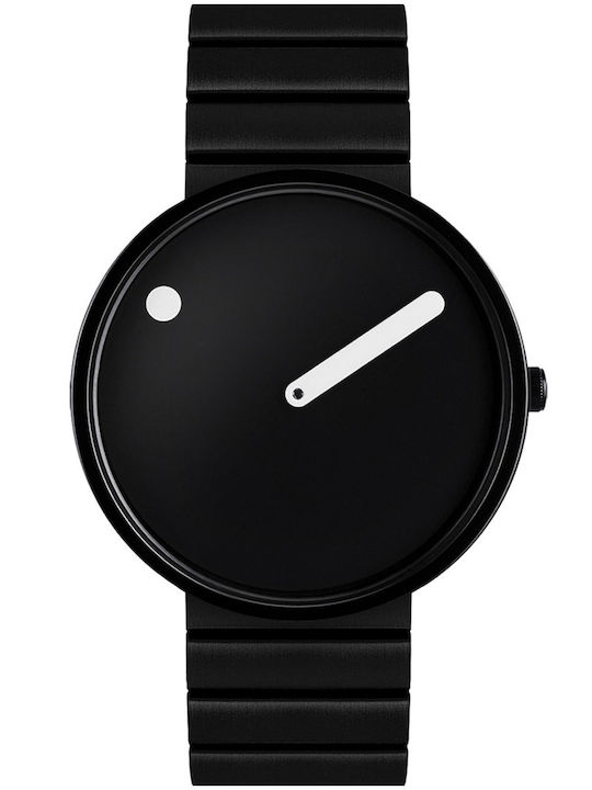 Picto Herrenuhr 40mm Batterie mit Schwarz Metallarmband