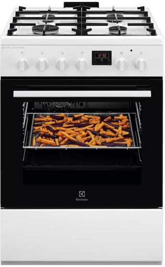 Electrolux Κουζίνα 58lt με Εστίες Υγραερίου Π60εκ. Λευκή