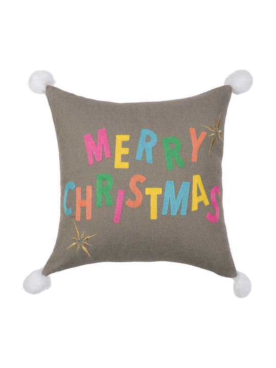 Ilis Home Gray Pillow Case Applique Design Size 45x45cm 90921 100 Polyester Without Filling