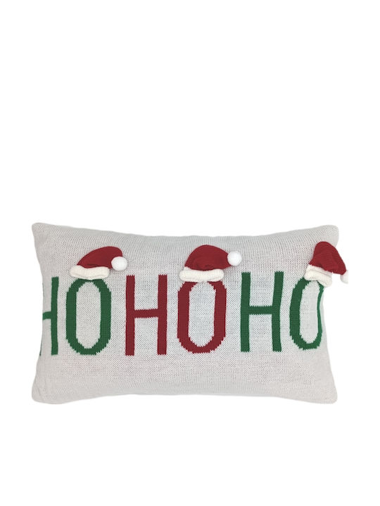 Ilis Home Knitted White Pillow Case Appliqué Design Size 30x50cm Cc2488 100 Polyester Without Filling