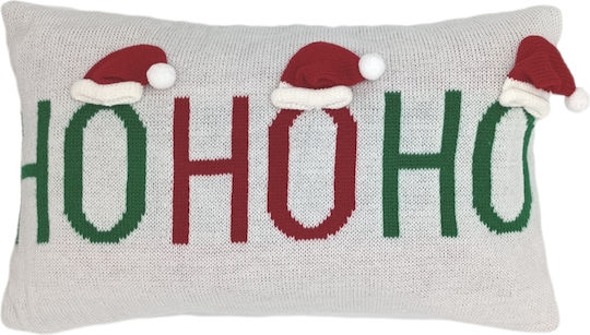 Ilis Home Knitted White Pillow Case Appliqué Design Size 30x50cm Cc2488 100 Polyester Without Filling