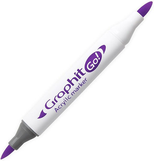 Mαρκαδόρος Ακρυλικός Graph It Διπλή Μύτη Πινέλο Egg Plant 6178