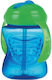 Nuby Kinderflasche Kunststoff mit Strohhalm Blau 240ml