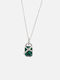 Chrysothemiss Damen Halskette Emerald Orbit Vergoldete Grüne Kristall & Zirkon