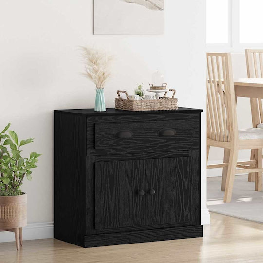 Living Room Display Cabinet made of Particle Board with Windowed Black Oak 70x35.5x67.5cm
