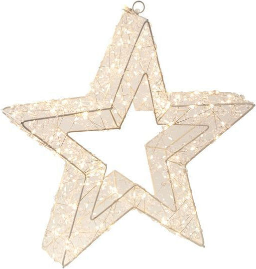 TnS Stea Decorativă De Crăciun Cu Lumină Led Din Plastic Alb Cald 3x3x38cm