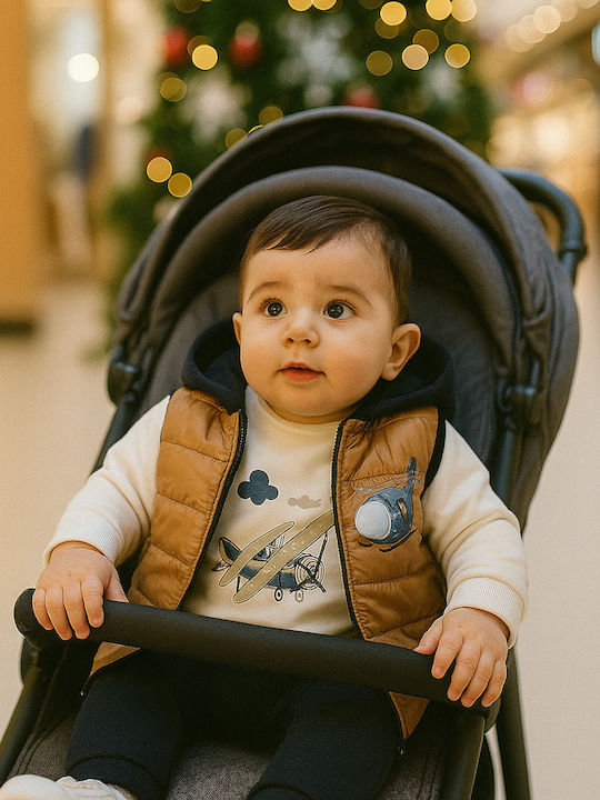 Kids Sweatpants Set Beige Gold