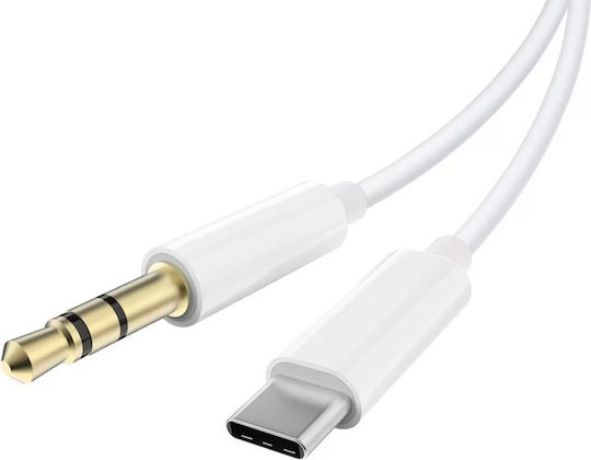 Powertech USB 2.0 Kabel USB-C männlich - USB-C / 3.5mm Weiß 1m (CAB-UC093)