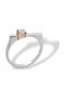 Mentzos Ring with Diamond made of White gold 18K