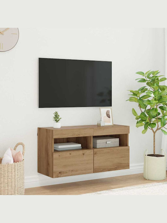 Телевизионна Мебел с LED Осветление Artisan Oak Дължина 80xДълбочина 30xВисочина 40см