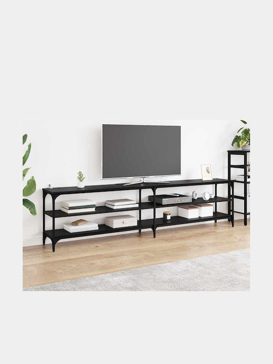 TV-Ständer Metall Schwarze Eiche M200xT30xH50cm