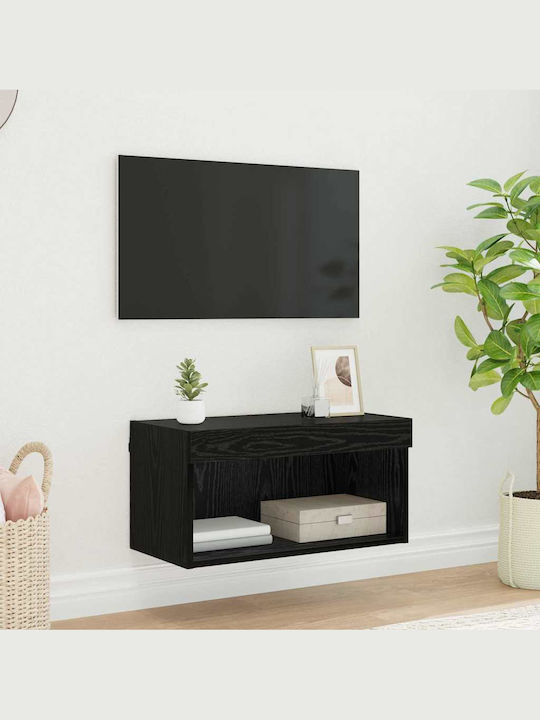 TV Stand with LED Lighting Black Oak M60xD30xH30cm
