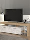 TV Stand Acnes White Marble Effect - Sapphire Oak M160xD40xH53cm