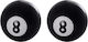 Oxford Капачки за Клапани 8 Ball Черни