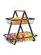 Fruitieră Metalic 2 nivele Negru 22x14x24buc
