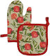 Kentia Granada Kitchen Glove & Pot Holder Set Fabric Green 2pcs