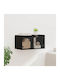 Wall Living Room Cabinet Made of Particle Board Black Oak 68x37x35cm
