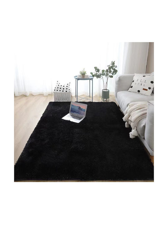 SpitiBazaar Χαλί Γούνινο 70x140cm Μάυρο