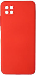 Handyhülle Samsung Galaxy A22 5G Silky Soft Touch Silikon Rote Kameraschutz Handyhülle Samsung Galaxy A22 5G Silky Soft Touch Silikon Rote Kameraschutz