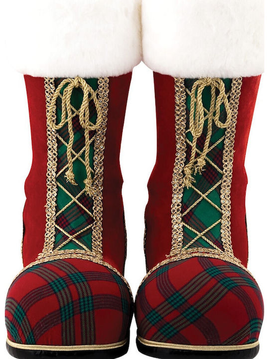 Red Floor Standing Christmas Decorative Boots 30 X 28 X 38 H Cm Set 2 Pieces Lianos Xmas
