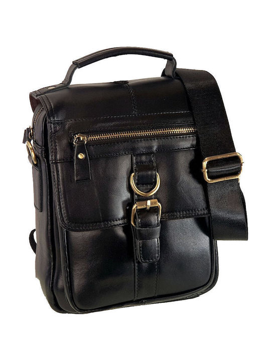 Herren Ledertasche Schulter / Crossbody Schwarz