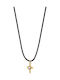 Loisir Black Women's Gold Plated Cross with Cord