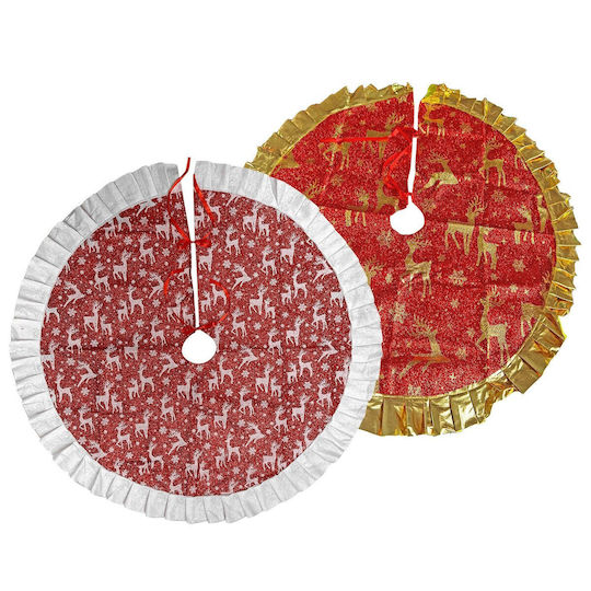 Weihnachtsbaum-Schürze Glänzendes Gold-Rot Ø90cm Xmasfest 1133954 1 Stück