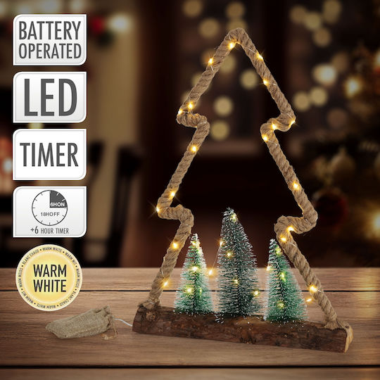 Christmas Decorative Illuminated Tree 45cm Battery Brown