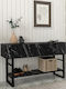 Aron Console Table Wood & Metal Μαύρο Εφέ Μαρμάρου L138.8xW41xH75.7cm