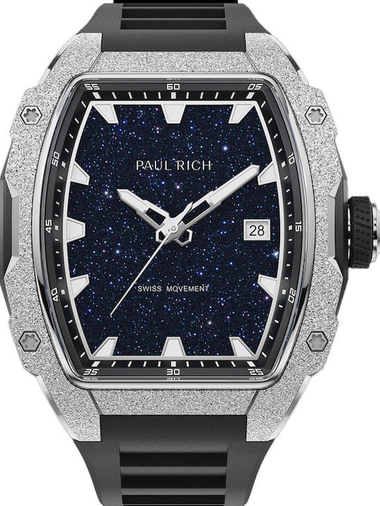 Paul Rich Herrenuhr 42mm Batterie mit Schwarz Metallarmband