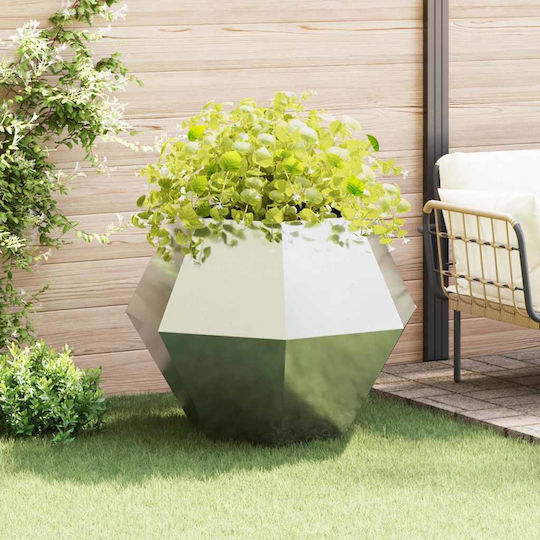 vidaXL Topf Metallisch Silver 100x100x80cm.
