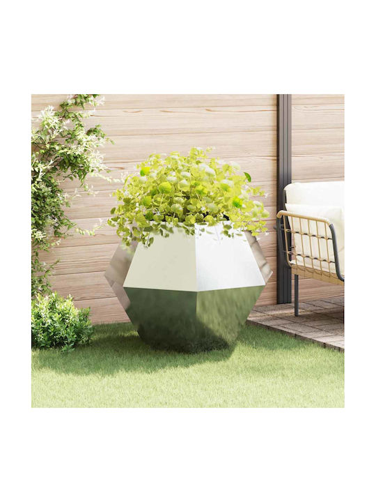 vidaXL Γλάστρα Μεταλλική Ασημί 100x100x80εκ.