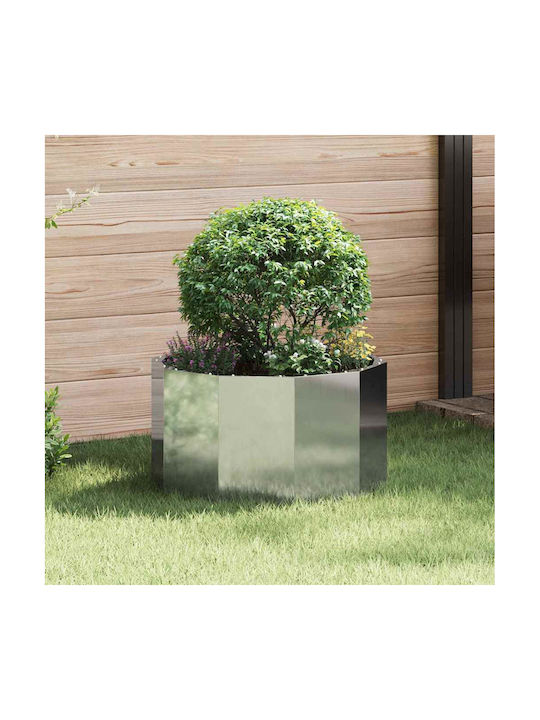 vidaXL Ghiveci Metal Silver 60x60x35cm.