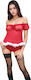 Коледен Секси Babydoll W0120 Червен
