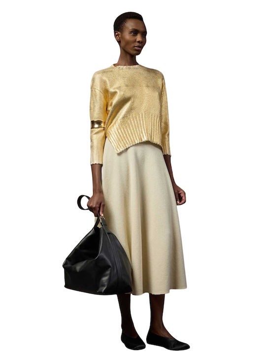 Women's Long Sleeve Sweater Woolen Gold