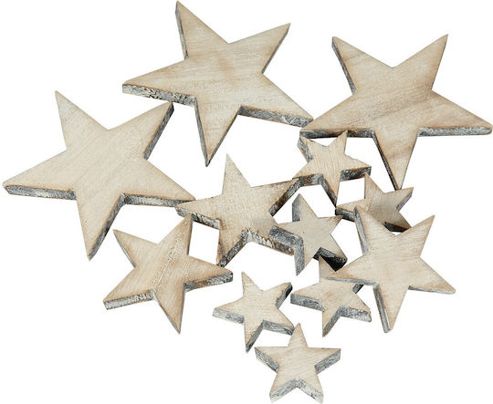 Lianos Wood Christmas Decorative Star 12pcs Brown