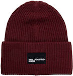 Karl Lagerfeld Beanie Beanie Knitted in Burgund...