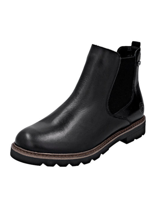Leder Stiefeletten Damen Schwarz