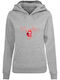 Damen Sweatshirt mit Kapuze Heather Grau