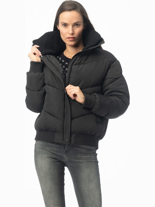 Women's Puffer Jacket for Winter Black