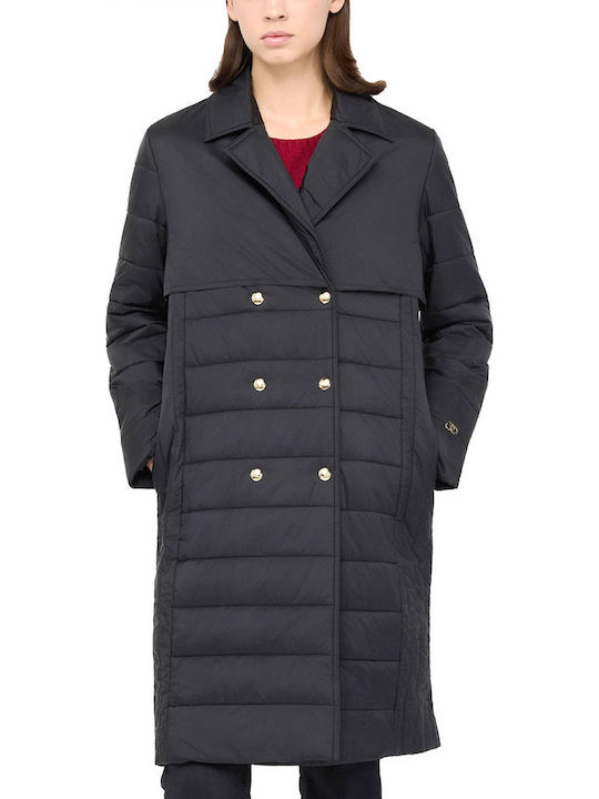 Imbottito Lungă Jachetă de femei Puffer Black