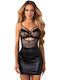 Obsessive Winter Damen Nachthemd Schwarz Nocna Dominna Chemise