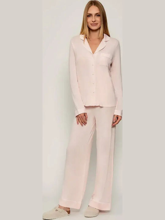 Guess Winter Women's Pyjama Set Pink Carlyn