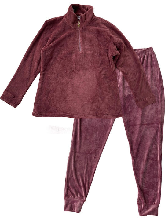 Jeannette Lingerie Winter Women's Pyjama Set Pink