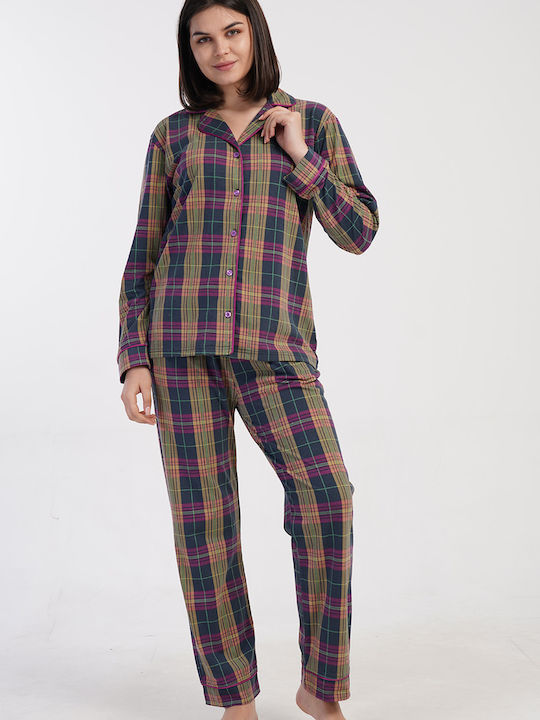 Vienetta Secret Winter Damen Pyjama-Set Plaid Vienetta Secret Winter Damen Pyjama-Set Plaid