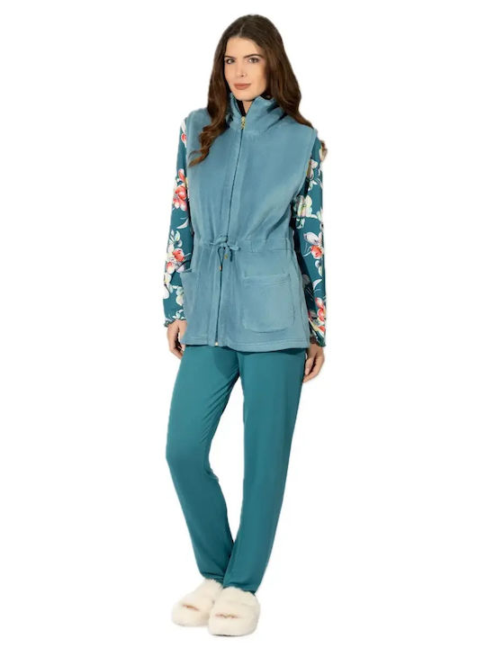 Harmony Winter Women's Robe Petrol