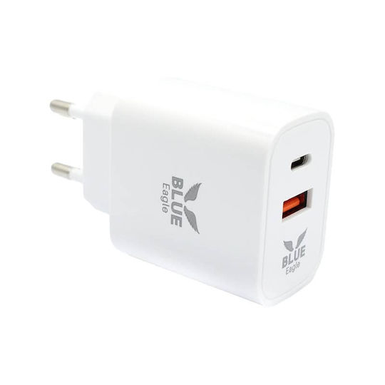 Blue Eagle Be-ad36w-04 Pd Пътен Заряден Уред 36W 2xпорт USB Тип C Бял